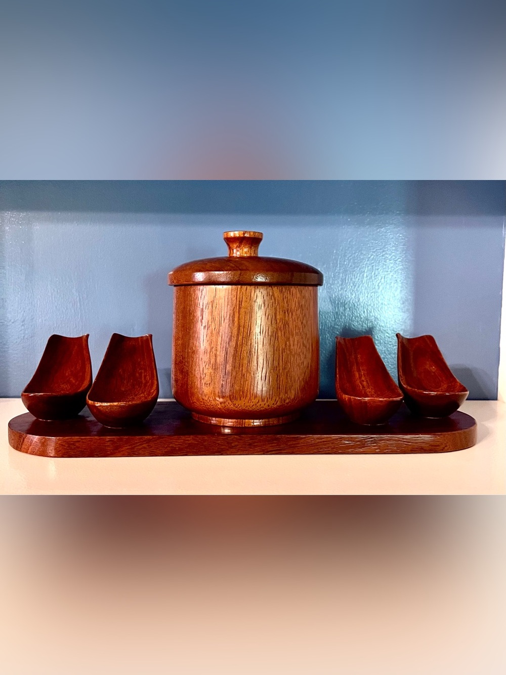 Savinelli 1876 Milano-Italia Vintage Wooden 4 pipe stand with Humidor
